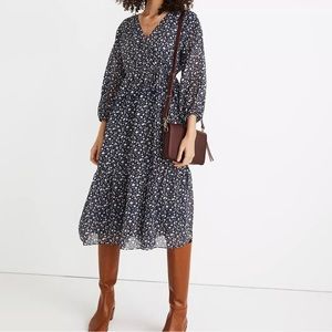 Madewell Tie-Waist Midi Dress in Harvest Vine